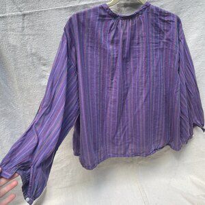 DOEN Summery Purple Stripe Blouse